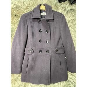 Calvin Klein Wool Blend Plum Colored‎ Coat Women's Size 4